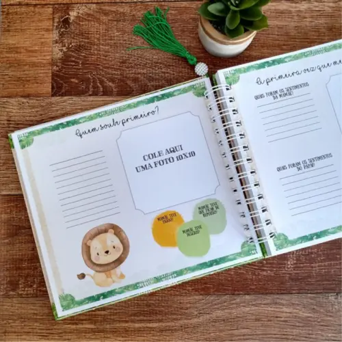 Kit Livro do Bebê e Caderneta de Vacinação e Saúde Safari
