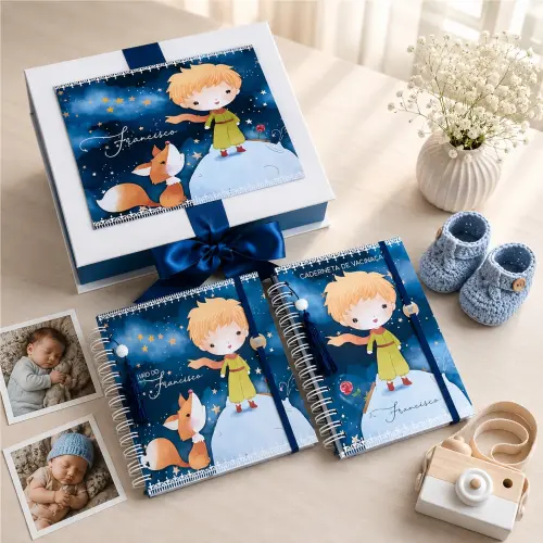 Kit Livro do Bebê, Caderneta de Vacina e Caixa Personalizada