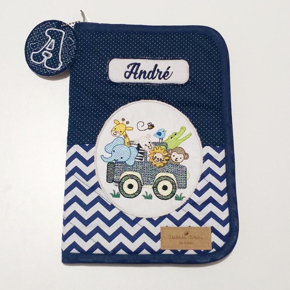 Porta Carteira de Vacina com fechamento em zíper personalizado