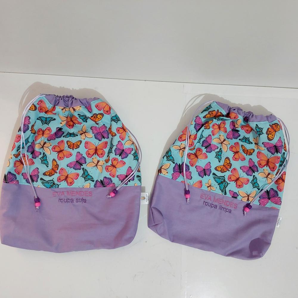 Saquinho Roupa Suja e Limpa Organizador Tecido
