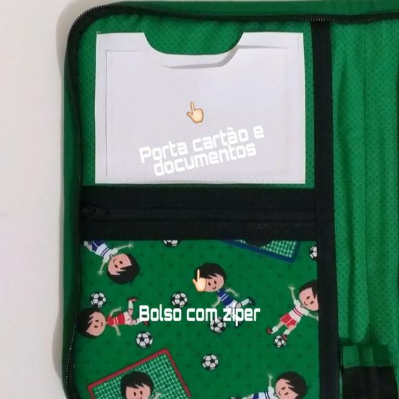 Capa para caderneta de vacina futebol com ziper
