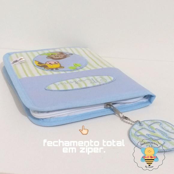 Capa para caderneta de vacina Safari com ziper