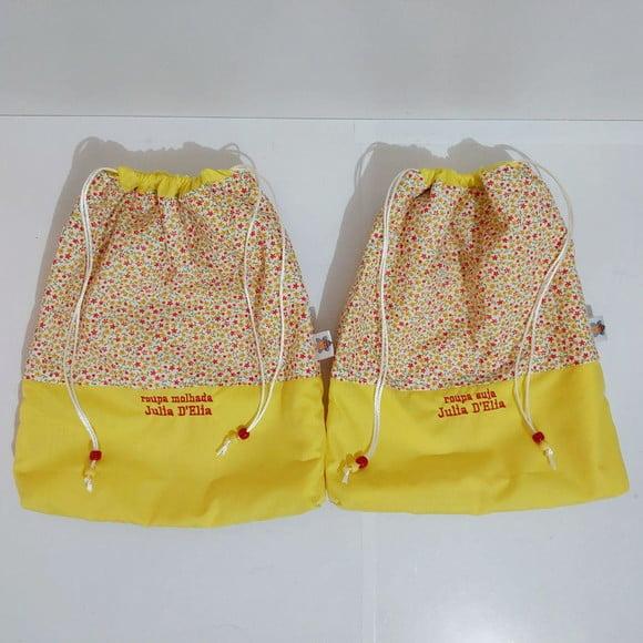 Kit 2 Saquinhos Roupa Suja/molhada Personalizado