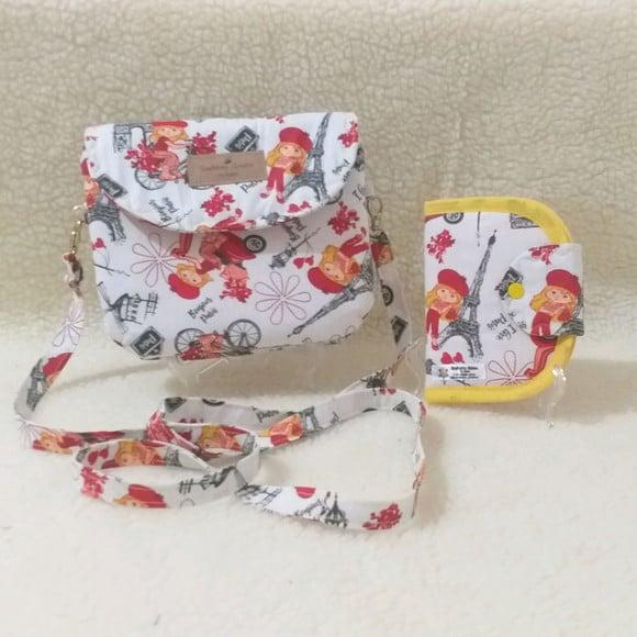 Kit bolsa e carteira compacta