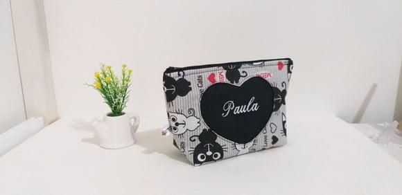 Necessaire personalizada com nome corujinha