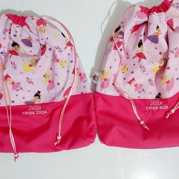 Saquinho Roupa Suja e Limpa Organizador Tecido Personalizado