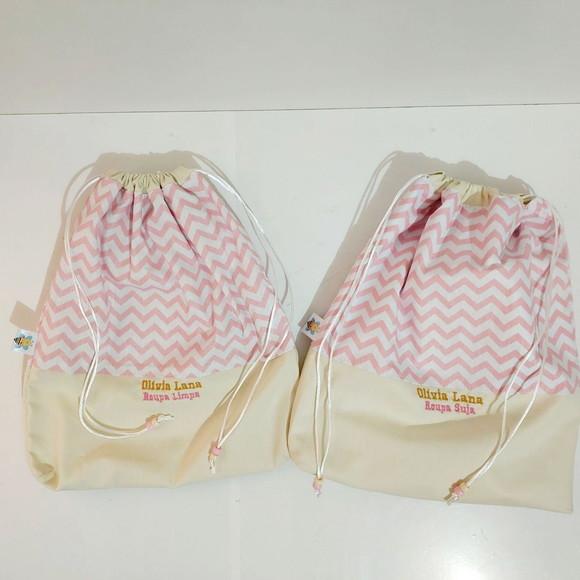 Saquinho Roupa Suja e Limpa Organizador Tecido Personalizado