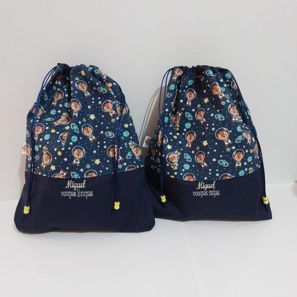 Saquinho Roupa Suja e Limpa Organizador Tecido Personalizado