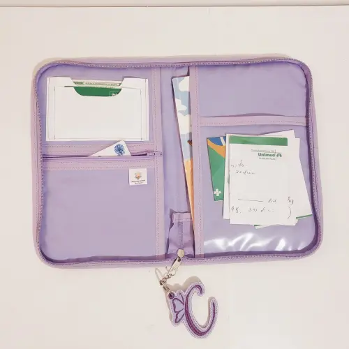Porta Carteira de Vacina com fechamento em zíper personalizado