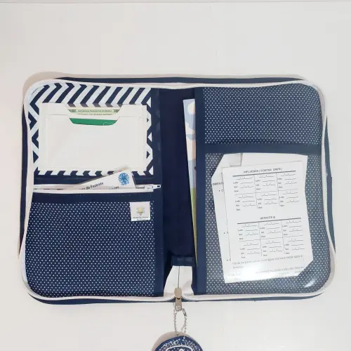 Porta Carteira de Vacina com fechamento em zíper personalizado