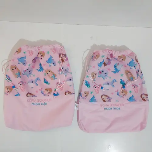 Saquinho Roupa Suja e Limpa Organizador Tecido