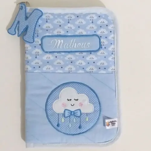 Capa para caderneta de vacina chuva de amor com ziper