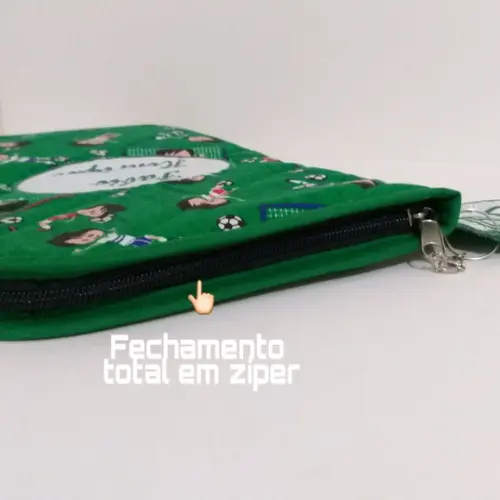 Capa para caderneta de vacina futebol com ziper