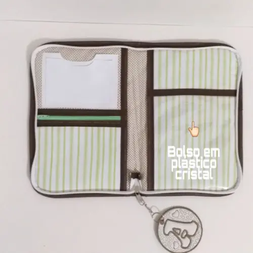 Capa para caderneta de vacina Safari com ziper
