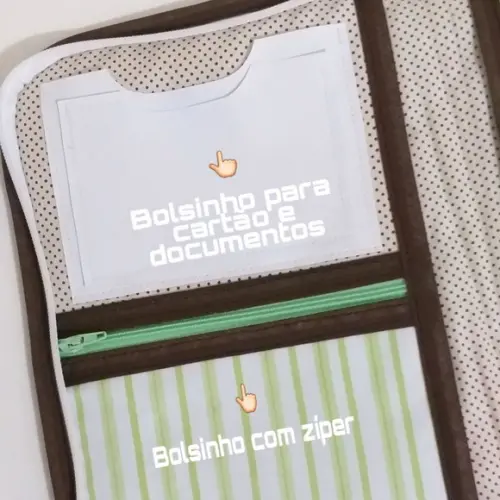Capa para caderneta de vacina Safari com ziper