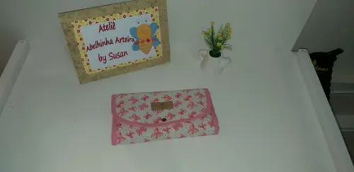 Porta bijuteria tecido lacinhos
