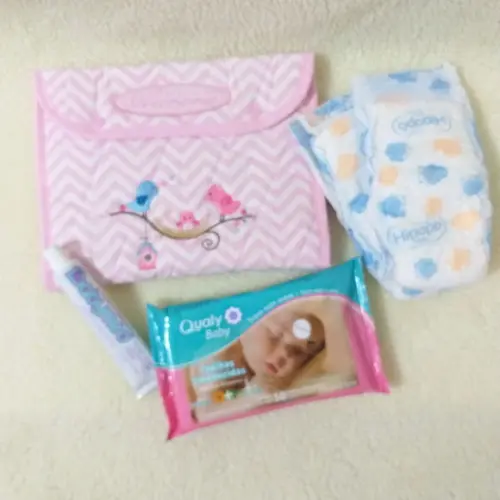 Porta capa de vacina e porta higiene do bebê