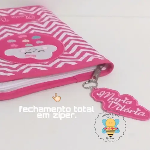 Porta Carteira De Vacina Coroinha Com Ziper