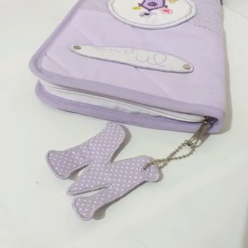 Porta carteira de vacina passarinhos com ziper