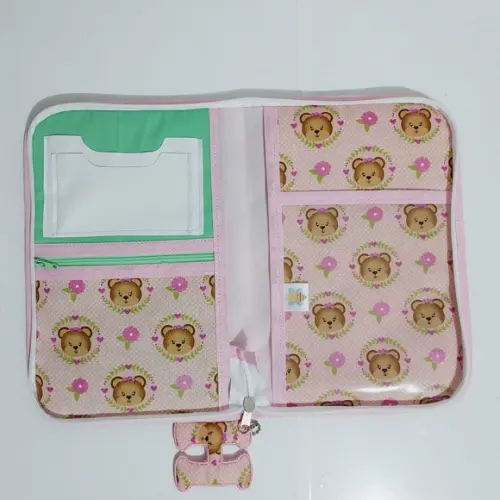 Porta Carteira De Vacina Ursinha Com Ziper