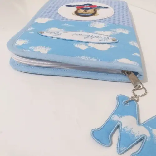 Porta carteira de vacina urso aviador com ziper