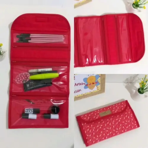 Porta maquiagem e pinceis