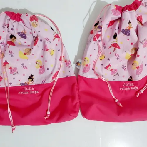 Saquinho Roupa Suja e Limpa Organizador Tecido Personalizado