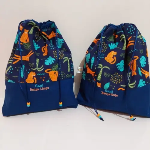 Saquinho Roupa Suja e Limpa Organizador Tecido Personalizado