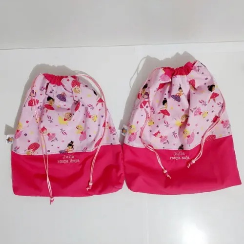 Saquinho Roupa Suja e Limpa Organizador Tecido Personalizado