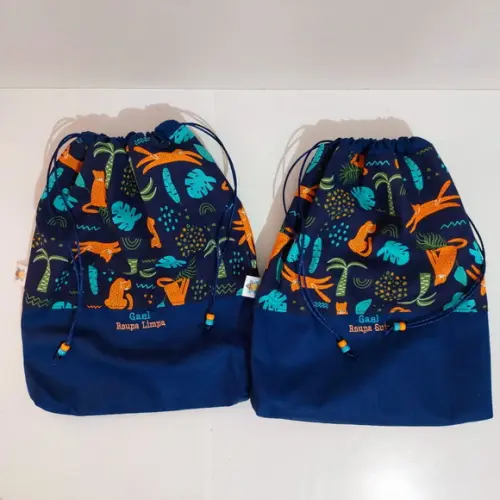 Saquinho Roupa Suja e Limpa Organizador Tecido Personalizado