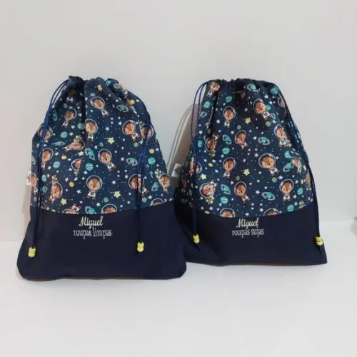 Saquinho Roupa Suja e Limpa Organizador Tecido Personalizado
