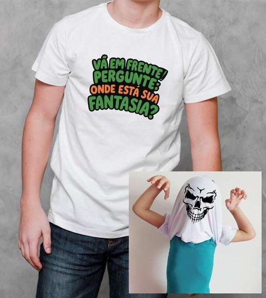 Camiseta Infantil Caveira Fantasia Surpresa Halloween