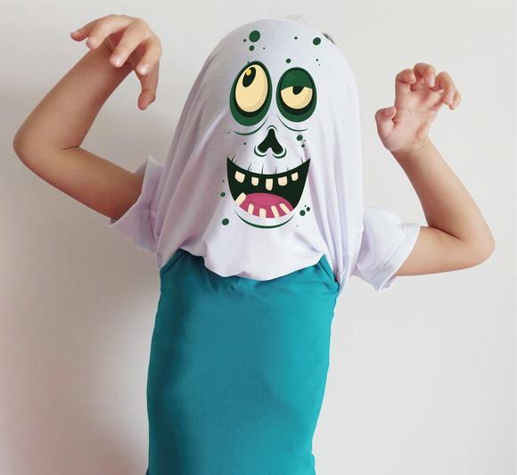 Camiseta Infantil Zumbi Fantasia Surpresa Halloween