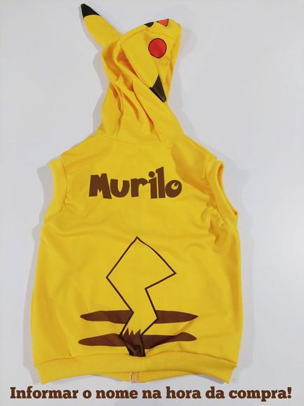 Colete Pikachu Personalizado com o Nome