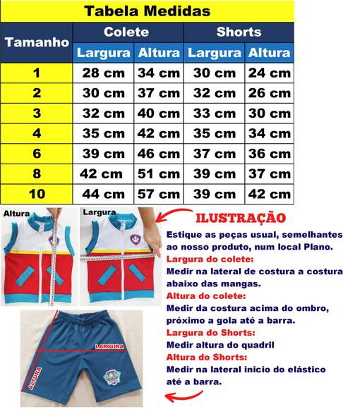 Conjunto Patrulheiro Personalizado Tabela 02 a 04 Anos