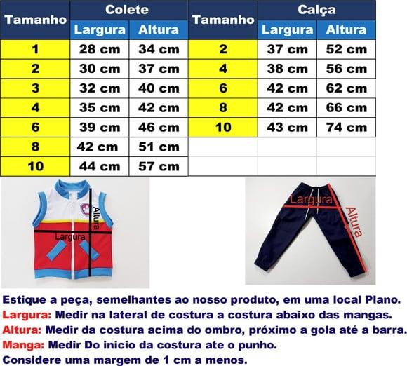 Conjunto Patrulheiro Tabela do 06 ao 10 Anos