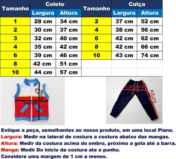 Conjunto Patrulheiro Tabela do 02 ao 04 Anos