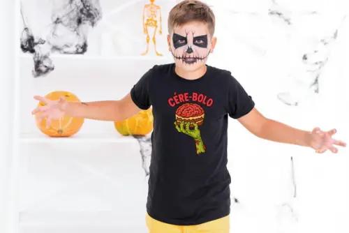 Camiseta Infantil Cérebolo Fantasia Halloween