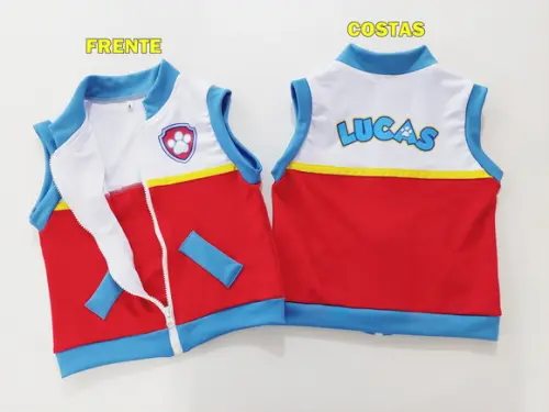 Colete Patrulha Canina Personalizado 01 a 04 Anos