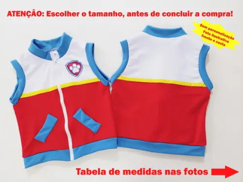 Colete Patrulheiro - sem Personalização 01 a 04 Anos