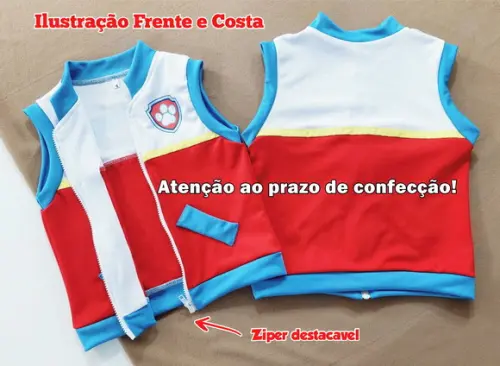Colete Patrulheiro - sem Personalização 01 a 04 Anos