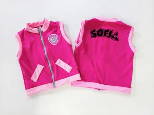 Colete Skye Patrulha Canina Personalizado 01 a 04 Anos