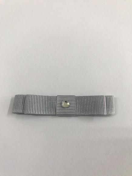 Laço Duplo cinza prata com strass