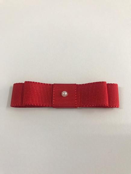 Laço Duplo Vermelho com Pérola
