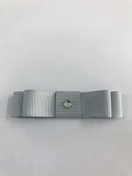 Laço Duplo cinza com strass