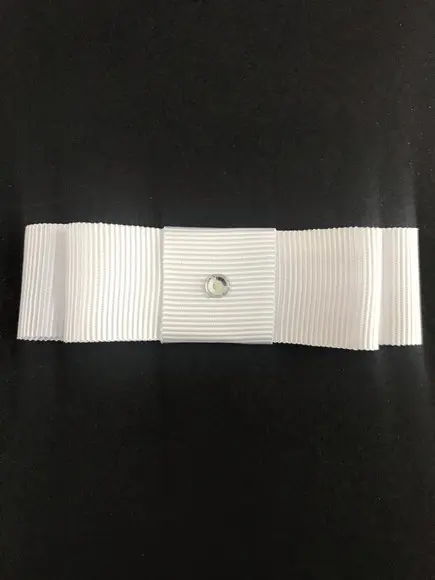 Laço Duplo Branco com strass