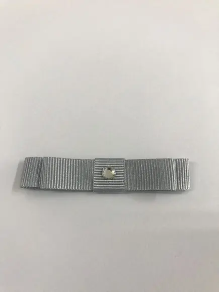 Laço Duplo cinza prata com strass