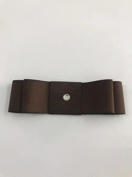Laço Duplo Marrom com Strass