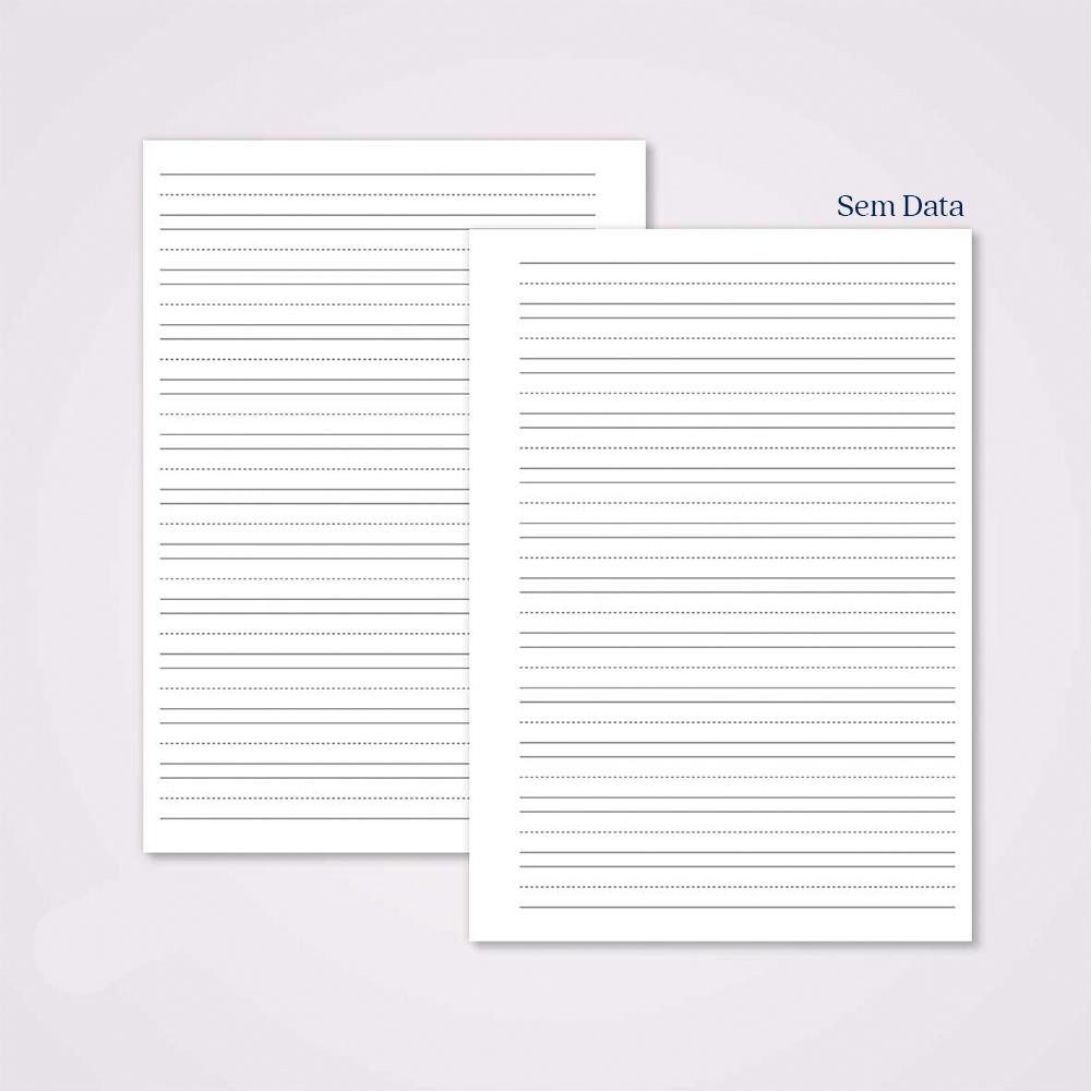 Miolo Caderno A5 Caligrafia 1 | 100 Folhas - Branco