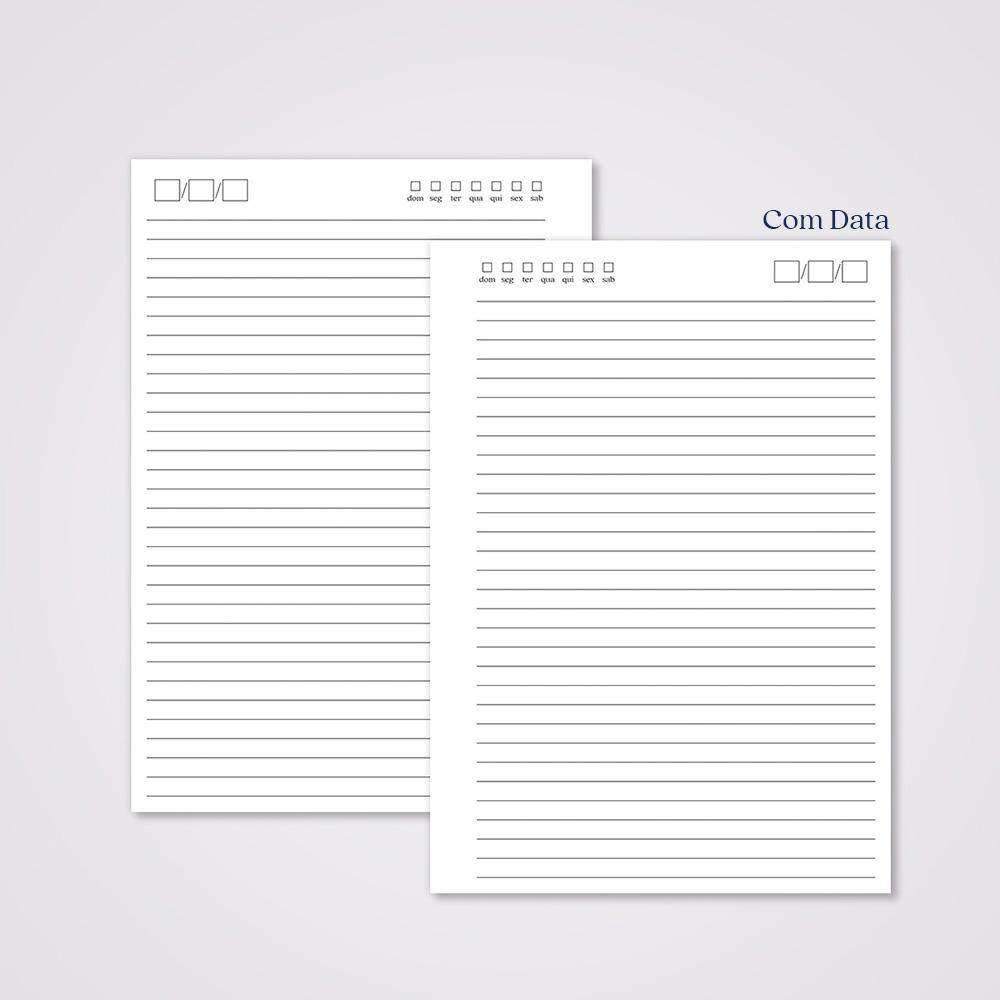 Miolo Caderno A5 Pautado | 100 Folhas - Branco